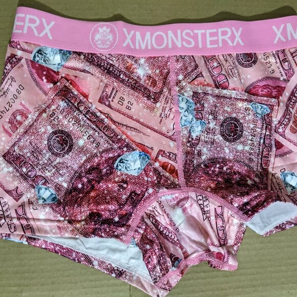 W1047 Pink Bling Dollar Designed Racerback Pajama/Lounge Set - Picture 5 of 5